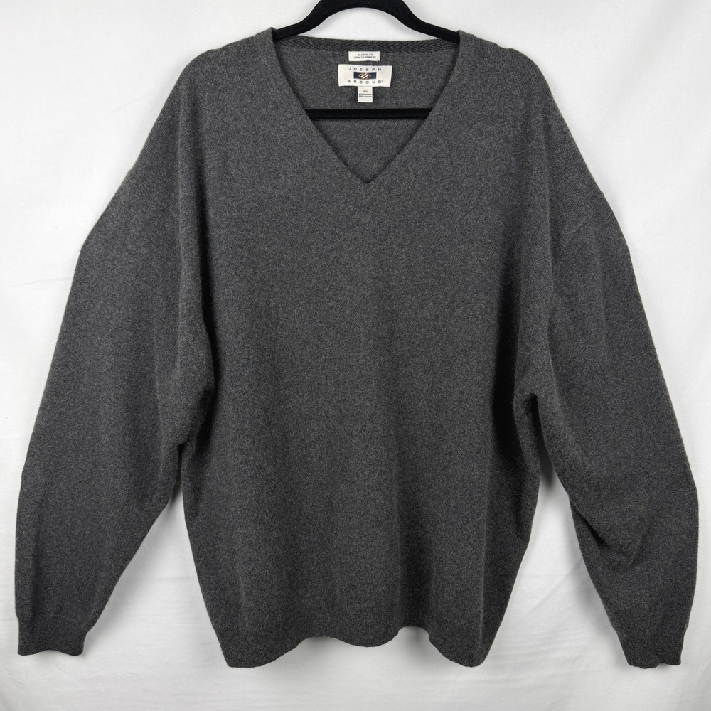 Joseph Abboud 100% Cashmere Mens Sweater 3X V-Neck Classic Fit Pullover